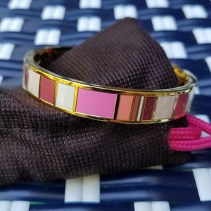kate spade Idiom Bangle Bracelet Soak Up The Sun 12k Gold Plate Hinged NWOT